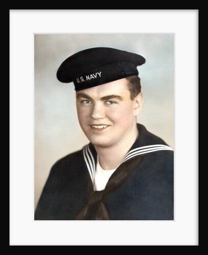 Young sailor's formal US Navy portrait, ca. 1942. by Anonymous