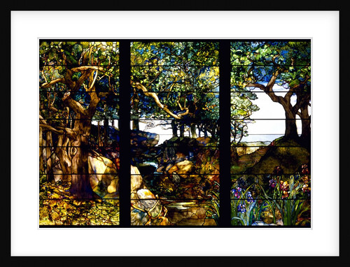 A Wooded Landscape in Three Panels by Louis Comfort Tiffany
