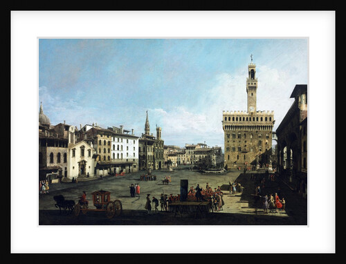 The Piazza della Signoria and Palazzo Vecchio in Florence by Bernardo Bellotto