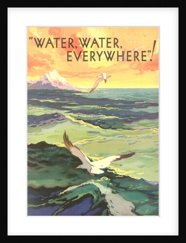 Water Everywhere, Seagull over Waves by Anonymous