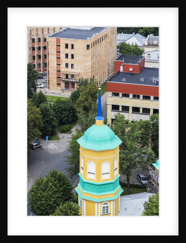 View of the bell-tower of the Orthodox church from the Latvian Academy of Science building by Anonymous