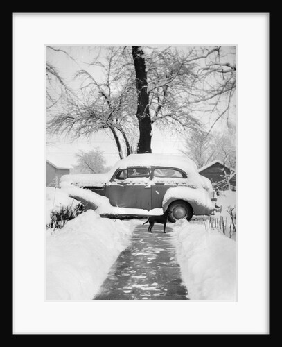 Snowy scene in Illinois, ca. 1940. by Anonymous