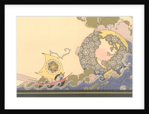 Art Nouveau Ship on Fanciful Sea by Anonymous