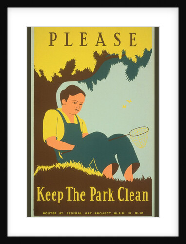 Please Keep the Park Clean, Boy with Net by Anonymous