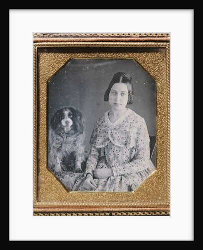 Young Girl with a King Charles Spaniel by Anonymous