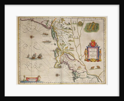 A 17th century map of New Netherland and New England by Joan Blaeu