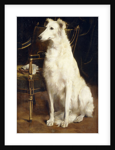 A Borzoi by a Chair by St. George Hare