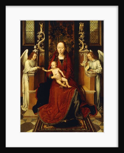 The Virgin and Child Enthroned with Two Angels by Hans Memling