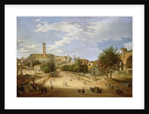 The Roman Forum and the Campidoglio seen from the Arch of Constantine by Giovanni Paolo Panini