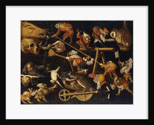 Imaginary Animals and Dwarfs Fighting, Drinking and Carousing attributed to Faustino Bocchi by Anonymous