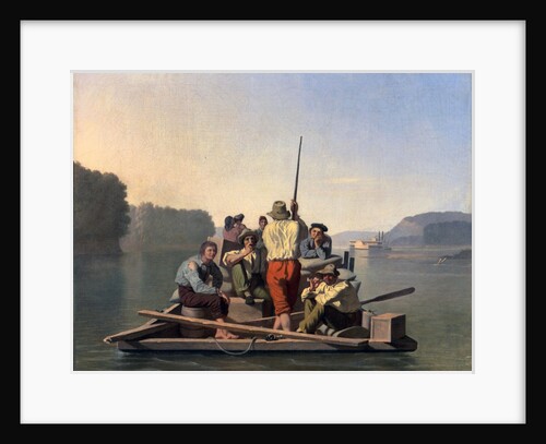 Lighter Relieving a Steamboat Aground by George Caleb Bingham