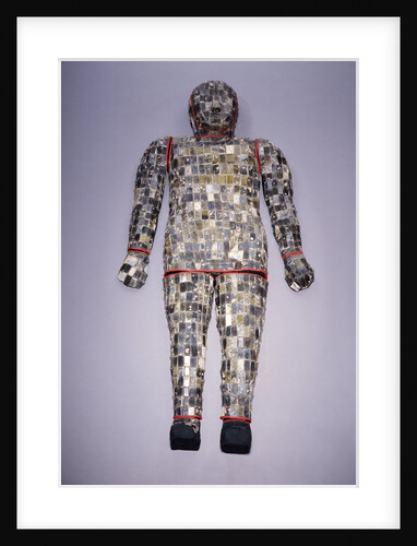 An important archaic spinach green and yellow nephrite jade burial suit assembled in ten sections by Anonymous