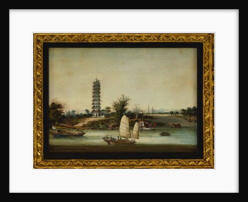 Whapoa Pagoda Surrounded by Sailing Craft, including a Fuzhou Seagoing Junk and a Marine Police Junk by Anonymous