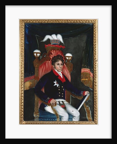 An Anglo Chinese reverse glass painting of George IV as Prince Regent by Anonymous