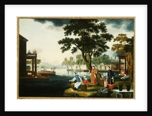 Summer: A Family Fishing by a Lake by Anonymous