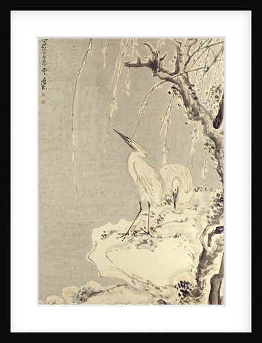 White Egrets on a Bank of Snow Covered Willows by Huang Shen