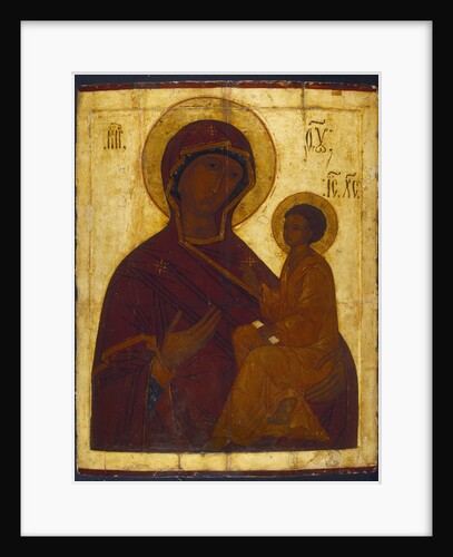 Tikhvin Mother of God, icon painted in the manner of the Moscow School in the manner of Andrei Rublev by Anonymous