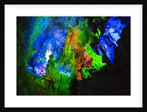 Multi Colored Lights in the Reed Flute Cave by Anonymous