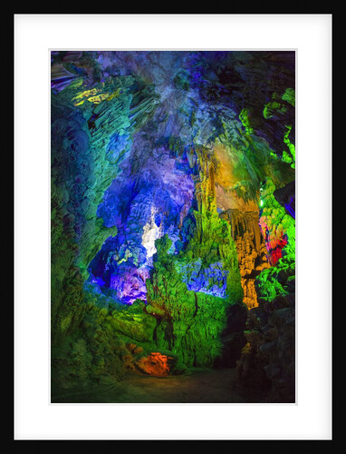 Multi Colored Lights in the Reed Flute Cave by Anonymous