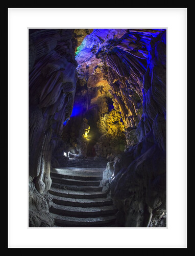Multi Colored Lights in the Reed Flute Cave by Anonymous