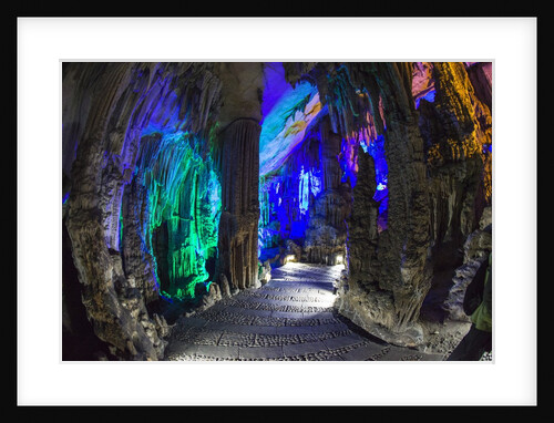 Multi Colored Lights in the Reed Flute Cave by Anonymous