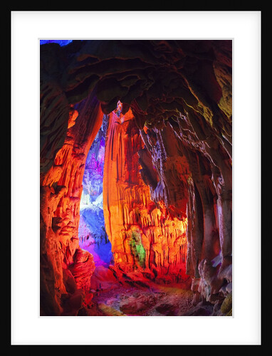 Multi Colored Lights in the Reed Flute Cave by Anonymous