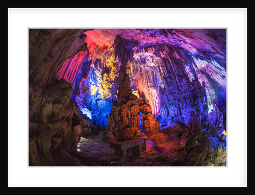 Multi Colored Lights in the Reed Flute Cave by Anonymous