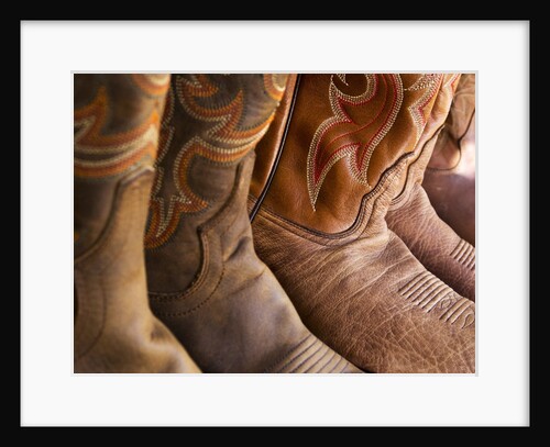 Line up of new cowboy boots in Old Scottsdale by Anonymous
