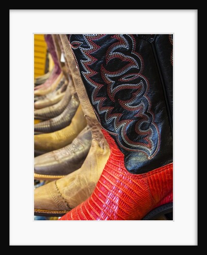 Line up of new cowboy boots in Old Scottsdale by Anonymous