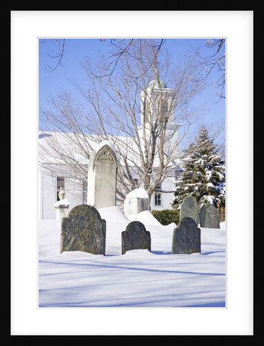 Snowy Church and Cemetery by Anonymous