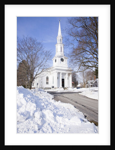 New England Church with Snow by Anonymous