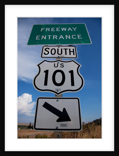 Freeway Entrance sign to US Route 101 South, Pacific Coast Highway by Anonymous