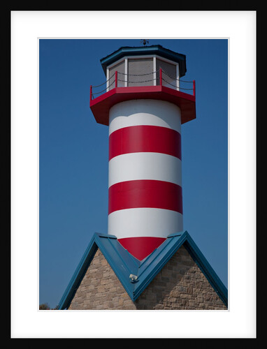 Grafton Illinois red and white striped lighthouse by Anonymous
