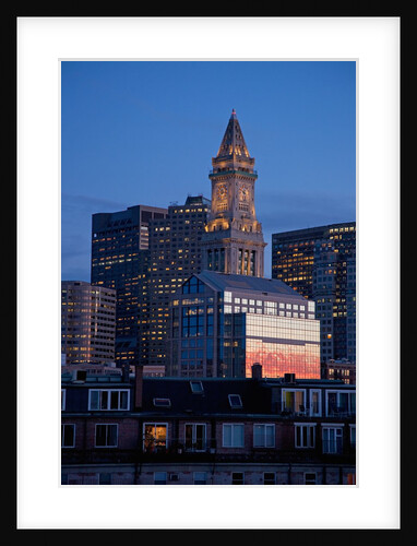Boston Skyline at sunset features Commerce House Tower, Boston, MA. by Anonymous