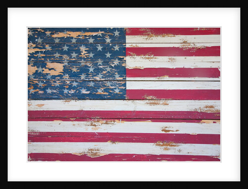American flag on wood, Maine by Anonymous