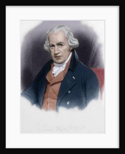 James Watt (1736-1819). Scottish inventor. Colored engraving. by Anonymous