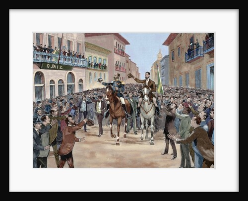 Proclamation of the Republic of Brazil. General Fonseca and the Bacayuva minister, 1889. by Anonymous