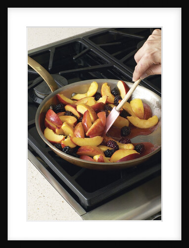 Fried peaches and blackberries by Anonymous