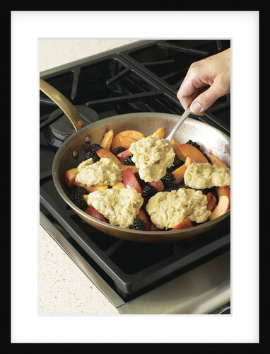 Peaches and blackberries with biscuits by Anonymous