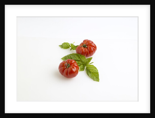 Heirloom tomatoes with basil by Anonymous