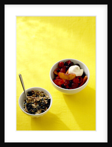 Muesli and fruit with mascarpone by Anonymous