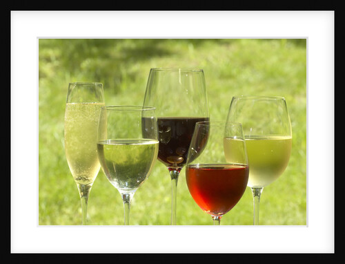 Filled wine glasses by Anonymous