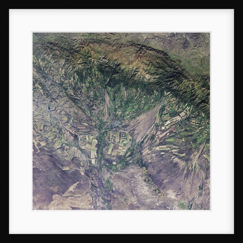 Satellite view of agricultural fields in Kazakhstan by Anonymous