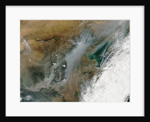 Satellite view of smog and haze over eastern China by Anonymous