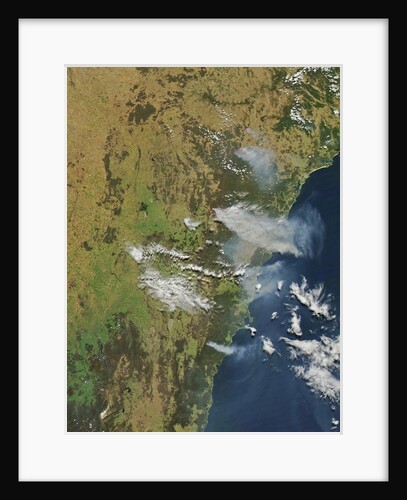 Satellite view of wild fires around Sydney, Australia by Anonymous