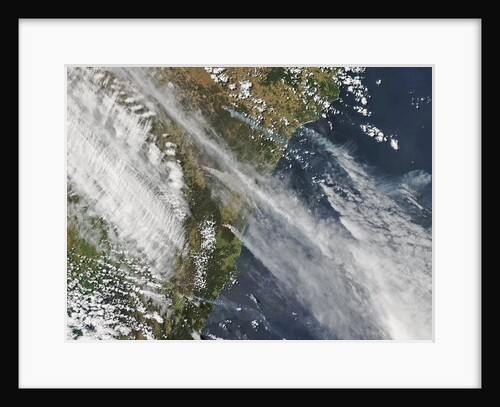 Satellite view of wild fires around Sydney, Australia by Anonymous