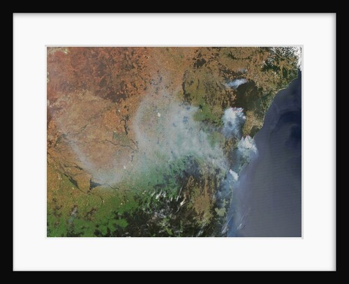 Satellite view of wild fires around Sydney, Australia by Anonymous