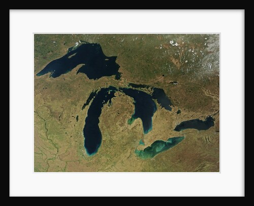 Satellite image of the Great Lakes in early spring by Anonymous