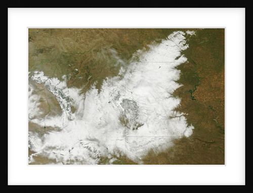 Satellite image of early season blizzard in the northern great plains by Anonymous