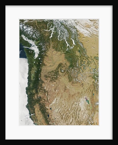 Satellite image of the Pacific Northwest, showing fog on the coast and over the Puget Sound by Anonymous